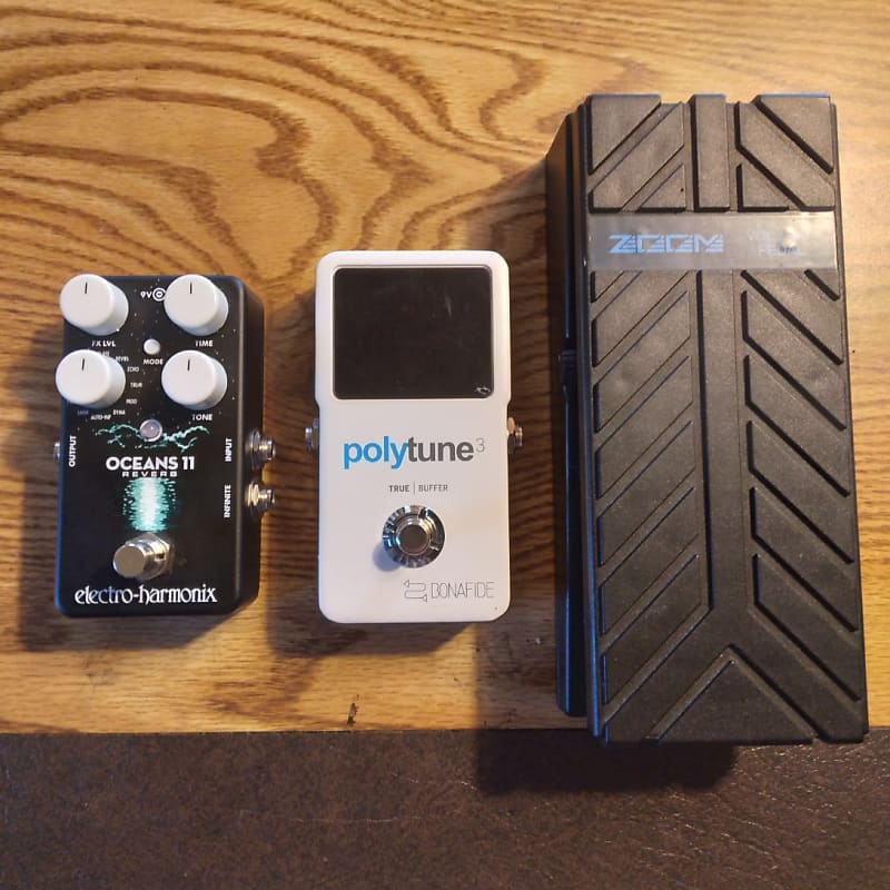 ElectroHarmonix Oceans 11, TC Electronic Polytune 3, Zoom Reverb