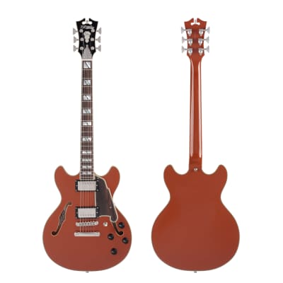 D'Angelico Deluxe Mini DC Limited Edition Semi-hollowbody Electric Guitar - Rust image 6