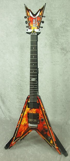 Dean Razorback DIME V in flames finish with hardshell case