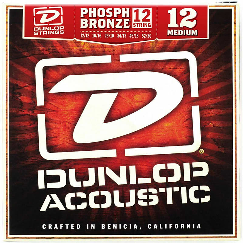 Dunlop DAP1252J Phosphor Bronze Medium .012-.052 Acoustic Guitar Strings (12 Set) image 1