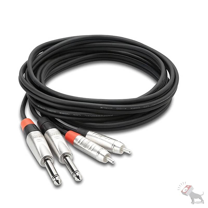 Hosa Technology HPR-003X2 Stereo Interconnect Dual 1/4 in TS to RCA 3ft HPR 003X2 image 1
