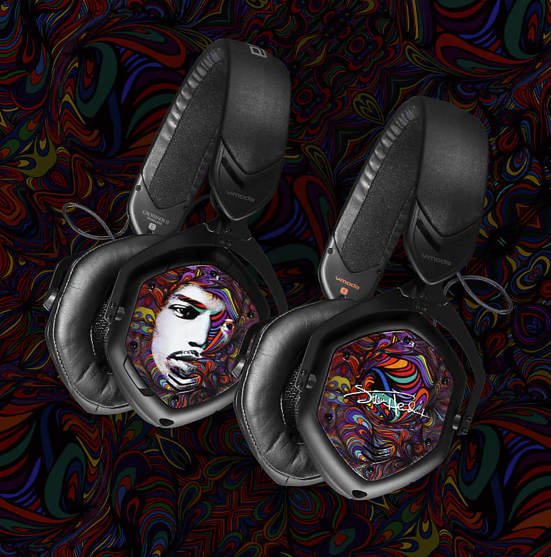 V-MODA Crossfade 2 Wireless Bluetooth Headphones – Jimi Hendrix “Peace, Love and Happiness” Special Edition image 1