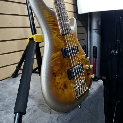 Ibanez SR Standard 5-string Electric Bass - Mars Gold Metallic Burst & PLEK*D #373 image 2
