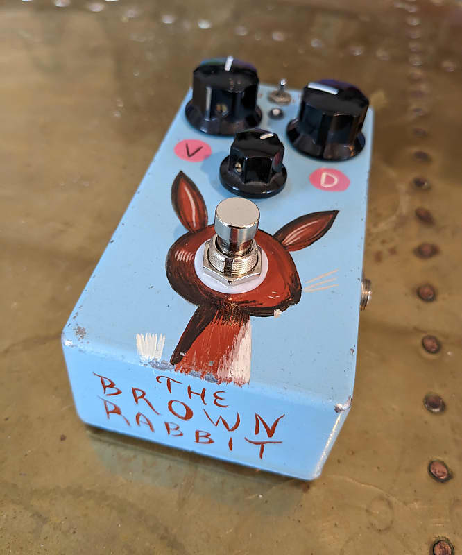 Freakshow Effects Brown Rabbit Guitar Pedal, 2008 - Hand Painted RAT OD  Fuzz, LM308, Wilco, Rare