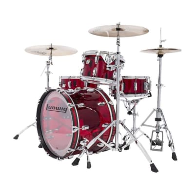 Ludwig Vistalite Pro Beat 3pc Drum Set w/Large Lugs Red image 3