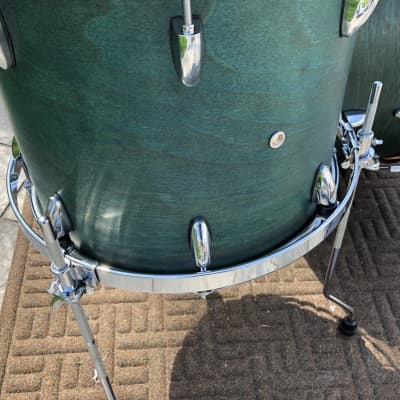 2019 Custom Travel Drum Set, Green hand-rubbed oil finish image 3