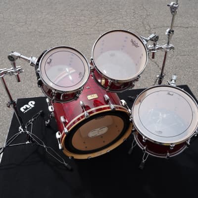 Pearl Masters Retro-Spec Red Onyx Pearl 4pc Maple Shell Pack w/ hdw.+ Holders | 10, 12, 14, 22" image 9
