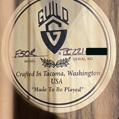 Guild F50-R Jumbo Acoustic Guitar (Tacoma, Washington Factory) - Used 2005 image 16
