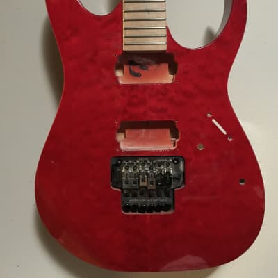 Ibanez RG Body, Custom Neck Early 2000’s - Transparent Red, Quilted Sapele Top, Basswood Body image 5