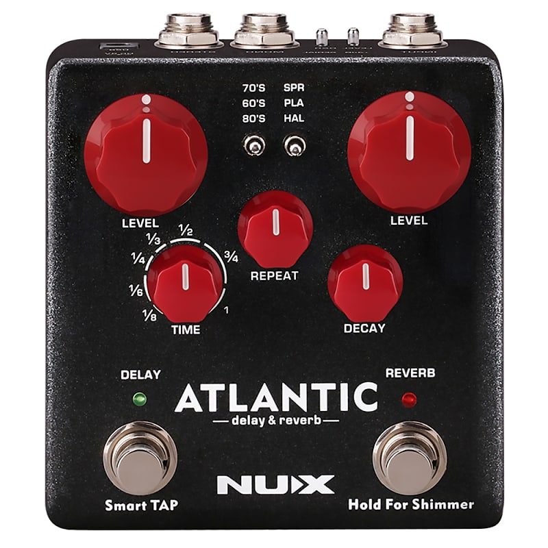 Nux Atlantic Verdugo Series Delay Reverb Guitar Effects Pedal w/ Tap Tempo image 1