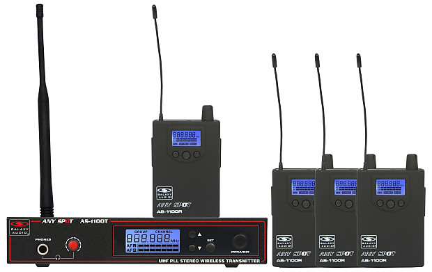 Galaxy Audio AS-1100-4D Any Spot Wireless Personal Monitor System Pack - D Band (584-607 MHz) image 1