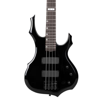 Glarry Black Burning Fire Electric Bass Guitar HH Pickups + 20W Amplifier image 6