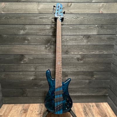 Spector NS Dimension 4 String Multi Scale Electric Bass Guitar Black & Blue Gloss B Stock image 14