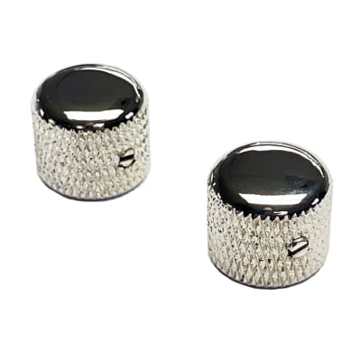 Rutters Nocaster Control Knob Set of 2 Nickel for sale