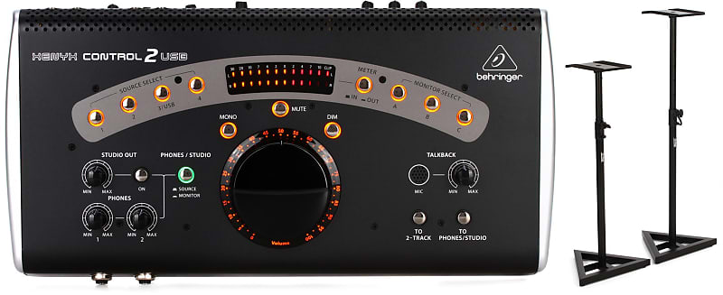 Behringer CONTROL2USB High-end Studio Control with VCA Control and USB  Audio Interface Bundle with On-Stage SMS6000-P Studio Monitor Stands |  Reverb