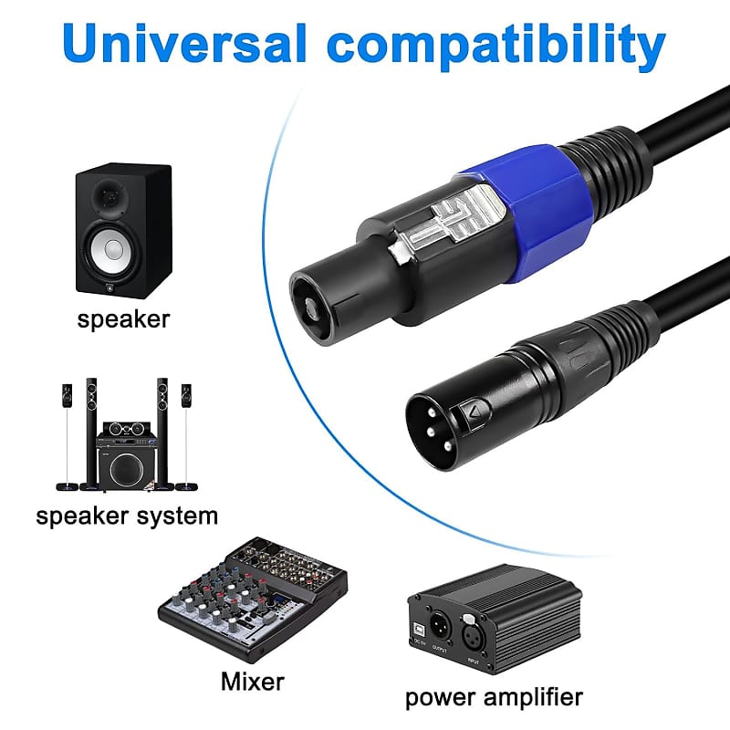 DREMAKE Unbalanced XLR 3-Pin Female to Jack 6.5mm 1/4 TS Male Mic Patch  Cord, 3FT XLR to Jack 6.35mm Mono Audio Instrument Cable for Karaoke,  Speaker