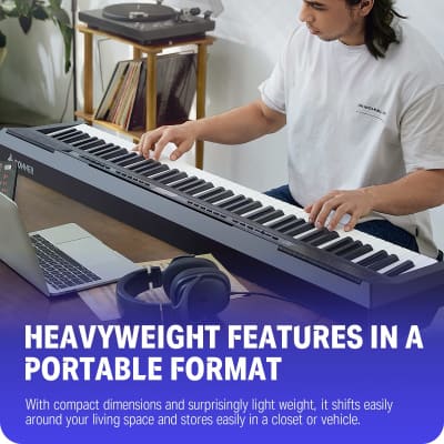 Donner DEP-20 Digital Piano 88 Weighted Keys, Hammer Action, Full Size Electric Piano Keyboard with Sustain Pedal for Beginners, Simulated Real Piano Touch image 6