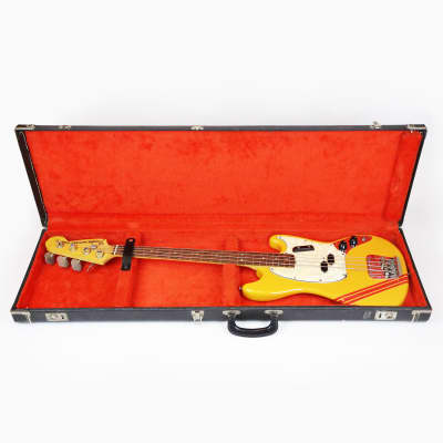 1972 Fender Mustang Bass Competition Orange Vintage Original Rare Custom Color Shot Scale Electric Bass Guitar w/ Orig. Hard Case image 2