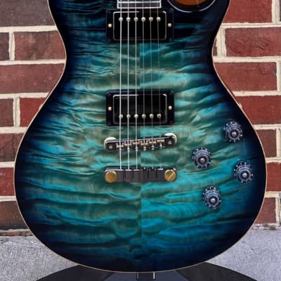 PRS Private Stock McCarty 594 Singlecut, Sub Zero Glow Smoked Burst, Quilted Maple Top, Figured Mahogany Body, Figured Mahogany Neck, Smoked Black/Gold Hardware image 2