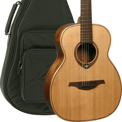 Lag TRAVEL-RC Travel Series Solid Red Cedar Top Khaya Neck 6-String Acoustic Guitar w/Softshell Case image 1