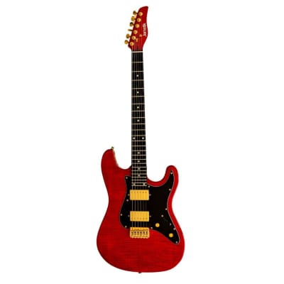 Jamstik Jamstik Deluxe MIDI Guitar - Red/Black - B-Stock 2024 - Red Flamed Maple Veneer with Transparent Finish for sale
