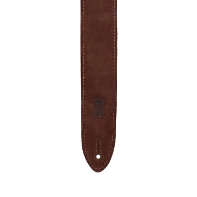 Levy's Classic Series 2" Wide Suede Guitar Strap Brown image 2