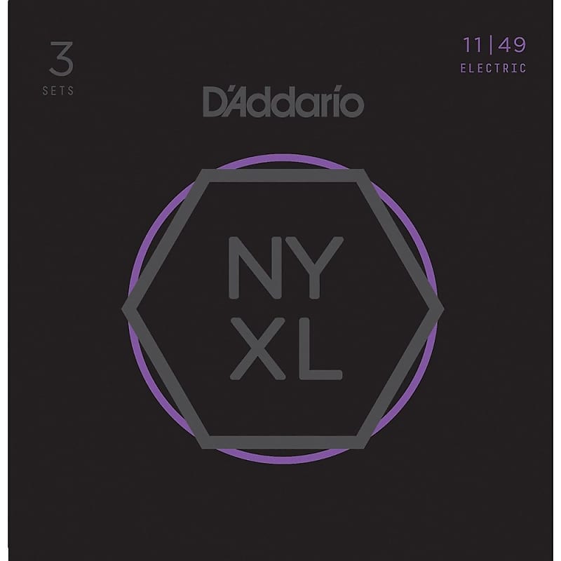 3 Sets of D'Addario NYXL1149 Nickel Wound Medium Electric Guitar Strings NYXL (11-49) image 1