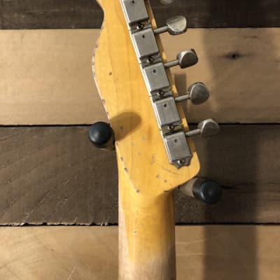 Von K Guitars T-Time GT Tele Flame Maple Slab Top Binding Aged Gretsch Orange Relic Nitro Lacquer image 10