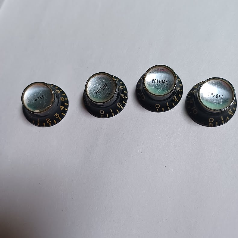 Gibson top hat reflector knobs (4) 1970,s black Reverb