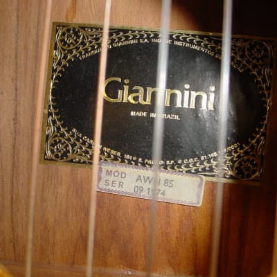 Vintage 1974 Giannini AWN85 Classical Nylon String Acoustic Guitar w/ Case image 5
