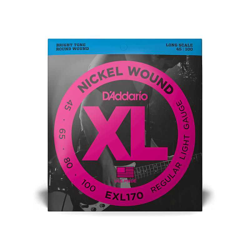 DAddario EXL170 45-100 Regular Light, Long Scale, XL Nickel Bass Strings image 1