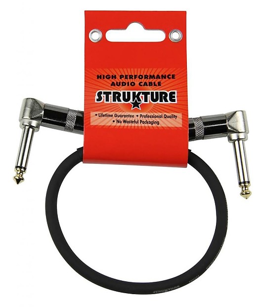Strukture SC01RR 1/4" Right Angle TS Instrument Cable - 1' image 1