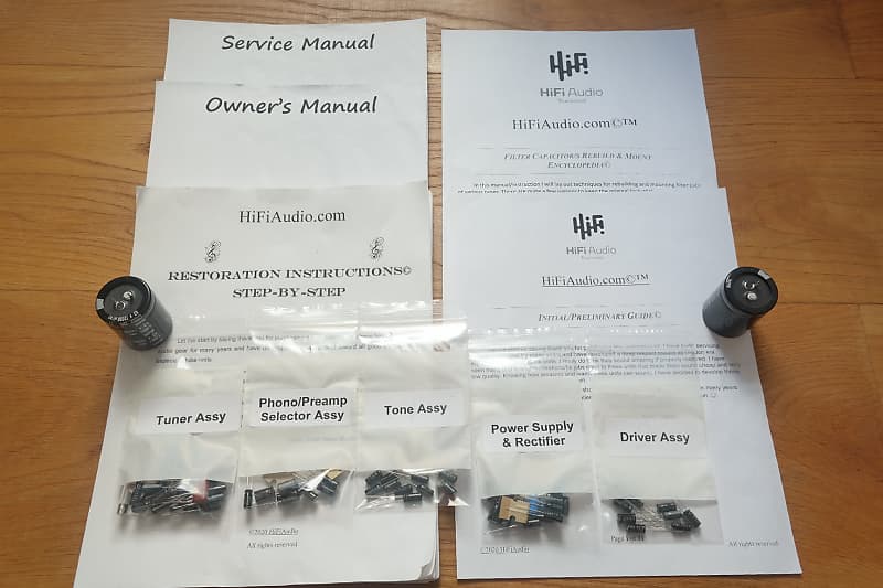 Sherwood S-7910 restoration kit filter capacitor repair rebuild fix  			