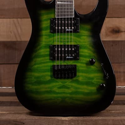 Jackson JS Series Dinky Arch Top JS32Q DKA HT 6-String Electric Guitar with Amaranth Fingerboard (Right-Handed, Transparent Green Burst) image 1