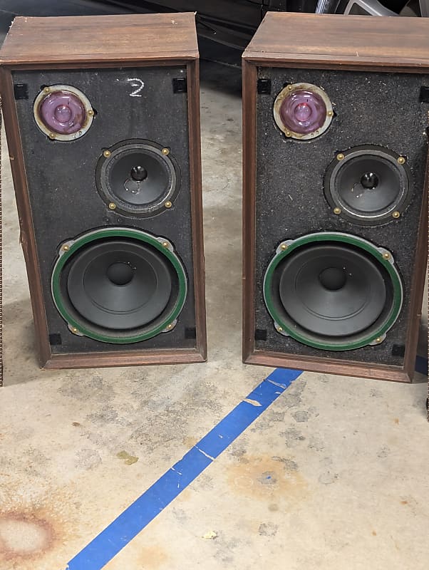 Wharfedale W40D 70s - Dark walnut wood  			