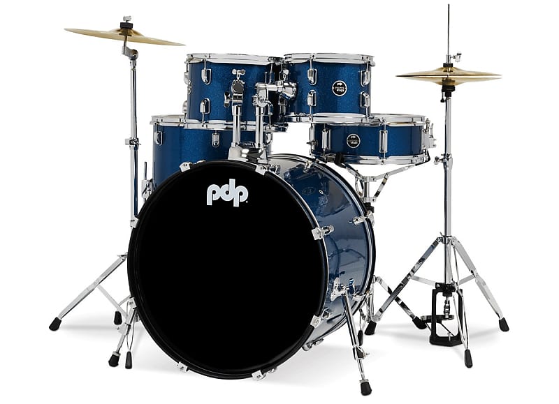 PDP Center Stage 5-Piece Full Drum Kit - 10/12/12/22/14 - Royal Blue Sparkle image 1