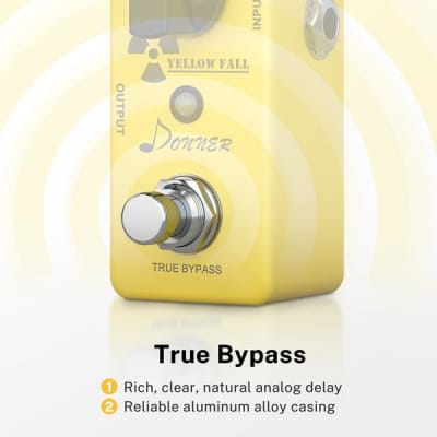 Donner Yellow Fall Delay Guitar Effect Pedal True Bypass image 9