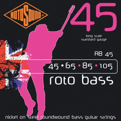 Rotosound RB45 Long Scale Roto Bass Roundwood 4 Strings - .45-105