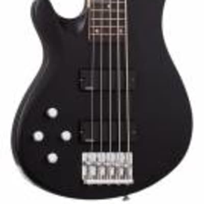 Schecter Guitar Research C-5 Deluxe Electric Bass Satin Black, Left-Handed image 5