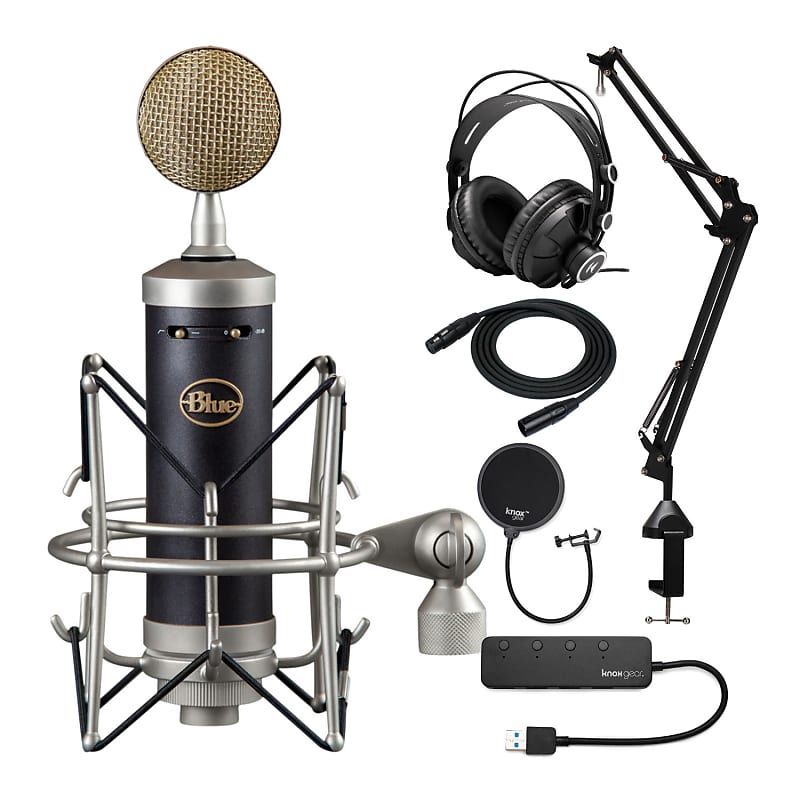 Blue Microphones Baby Bottle SL Large Diaphragm XLR Condenser Mic Studio  Bundle with Focusrite Solo for Podcasting, Streaming and Creating