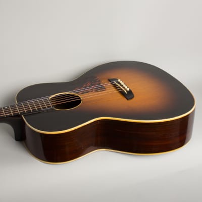 Washburn Model 5246 Solo Flat Top Acoustic Guitar, made by Gibson (1938), Period brown hard shell case. image 7