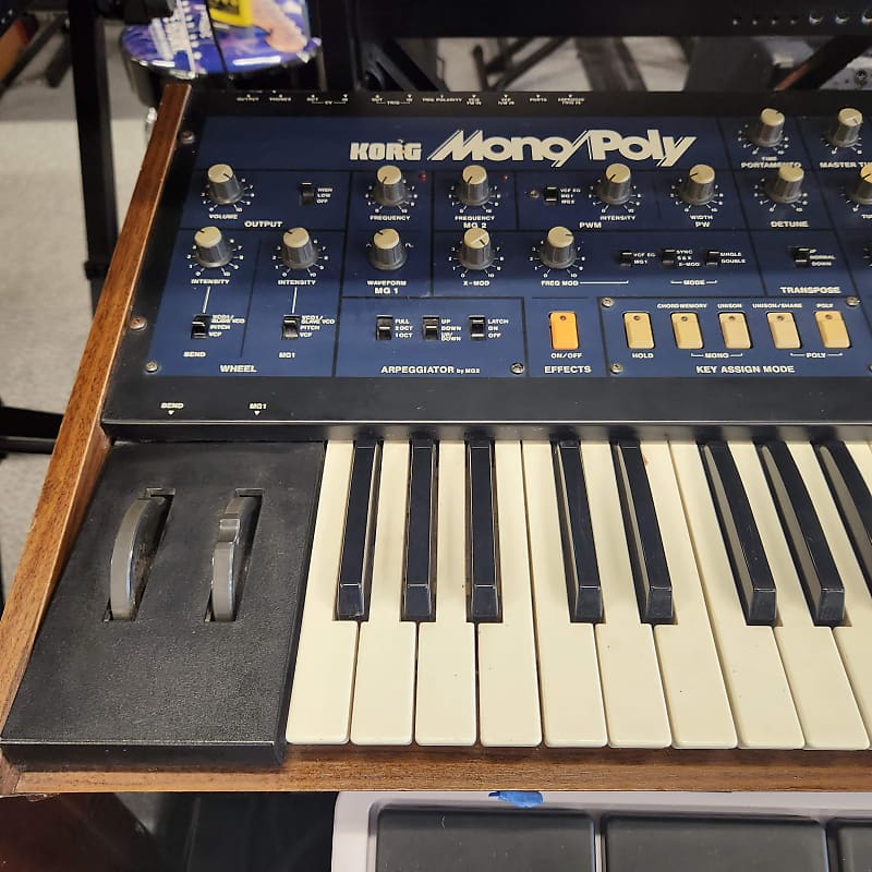 Korg Mono/Poly 1980s Blue Analog Synthesizer Just Serviced image 1