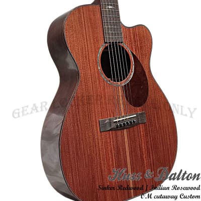 Huss & Dalton OM-C Custom Sinker Redwood & East Indian Rosewood handcrafted cutaway acoustic guitar image 4