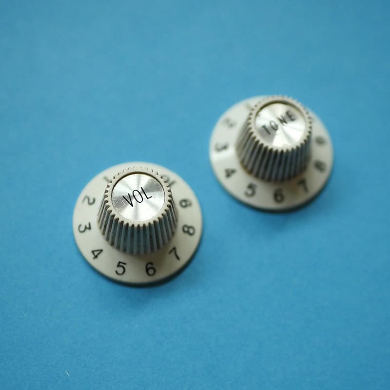 Fender Jazzmaster White Witch Hat Knobs 6579 Original USA Reverb