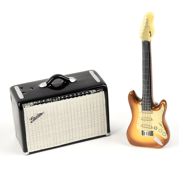 Country Electronic Guitar and Amp Salt and Pepper Shakers, Set of