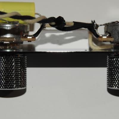 Telecaster Loaded Pre Wired 4 Way Chrome Control Plate With Kluson Chrome Control Plate, Gotoh Chrome Barrel Knobs, Oak Grigsby 4 Way Switch, Mojotone Dijon .047uF Tone Cap, CTS Pot, Switchcraft Jack, and Gavitt Cloth Wire! image 11