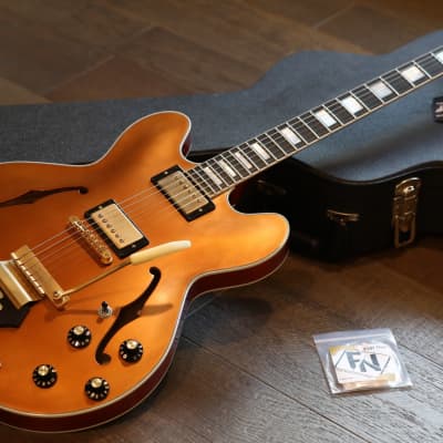 Relic! 2021 TMG Custom 335 Theo Semi-Hollow Electric Guitar Goldtop w/ Trem Arm + OHSC (4704) for sale