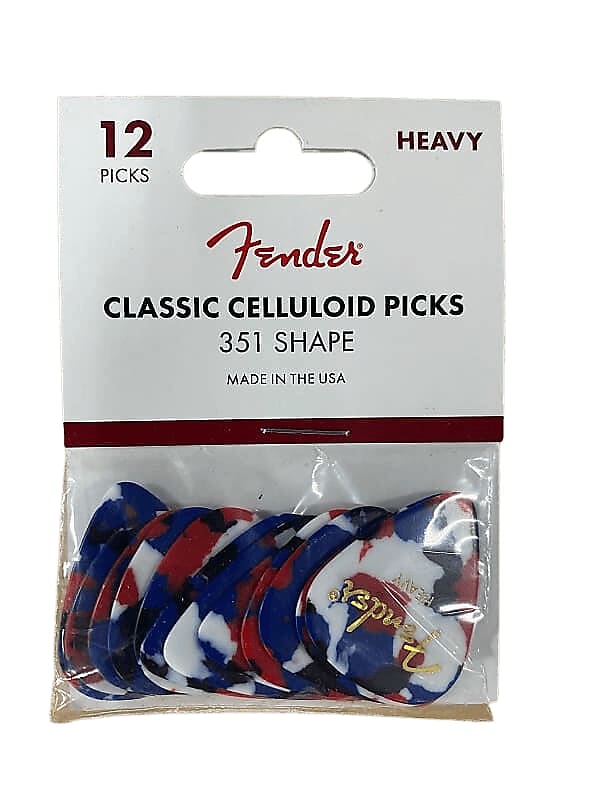 Fender 12-Pack Celluloid 351 Shape Heavy Guitar Picks (Confetti)-Heavy / Confetti image 1