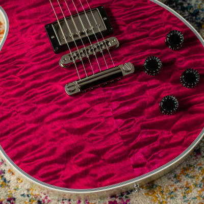 Gibson Les Paul Custom - 5A Quilt Top Trans Pink | Reverb