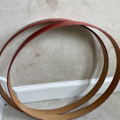 Ludwig Two 24” bass drum hoops 80s - Wood image 10